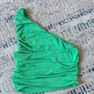 Green One-Shoulder Top